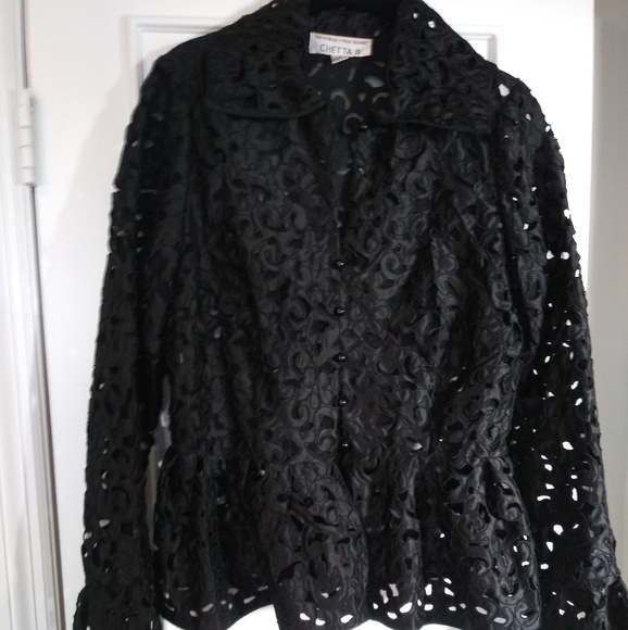 Chetta B Jackets & Blazers - Black mesh vintage jacket